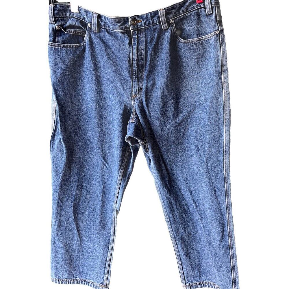 Duluth Jeans Mens 44x30 (42x28) Blue Denim Medium Wash Straight Leg RN108803